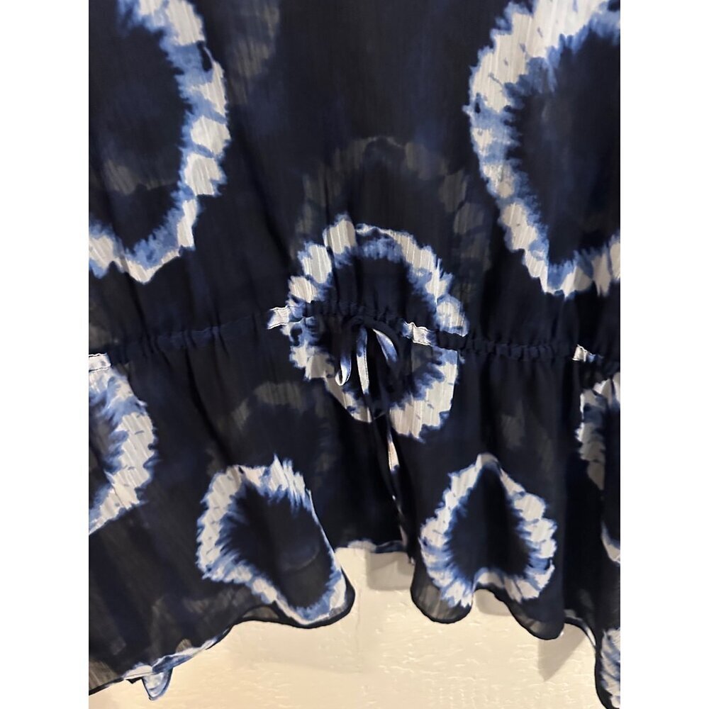Ann Taylor Loft Tie Dye Semi Sheer Flowy Beach Swimsuit coverup - Picture 4 of 7